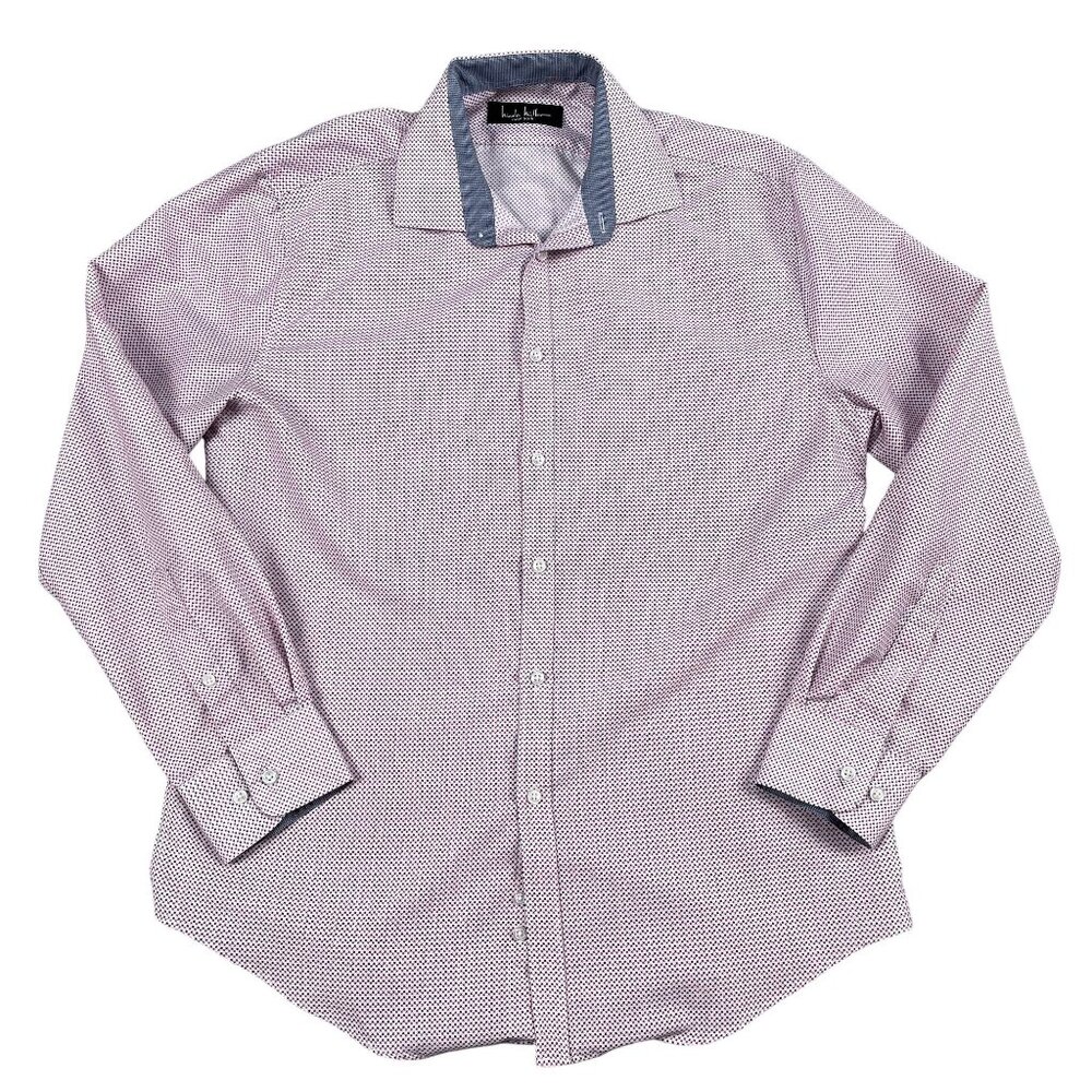 Nicole Miller New York Red White & Blue Button Down Shirt Sz Medium